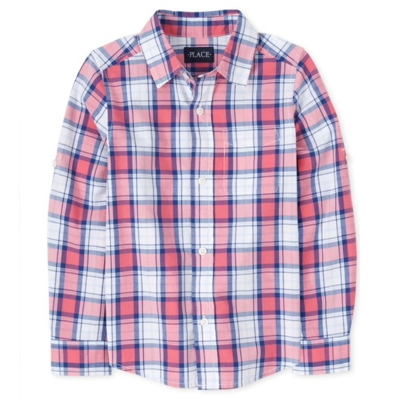The Children's Place Other - NWT Plaid Poplin Button Down Shirt - size 16